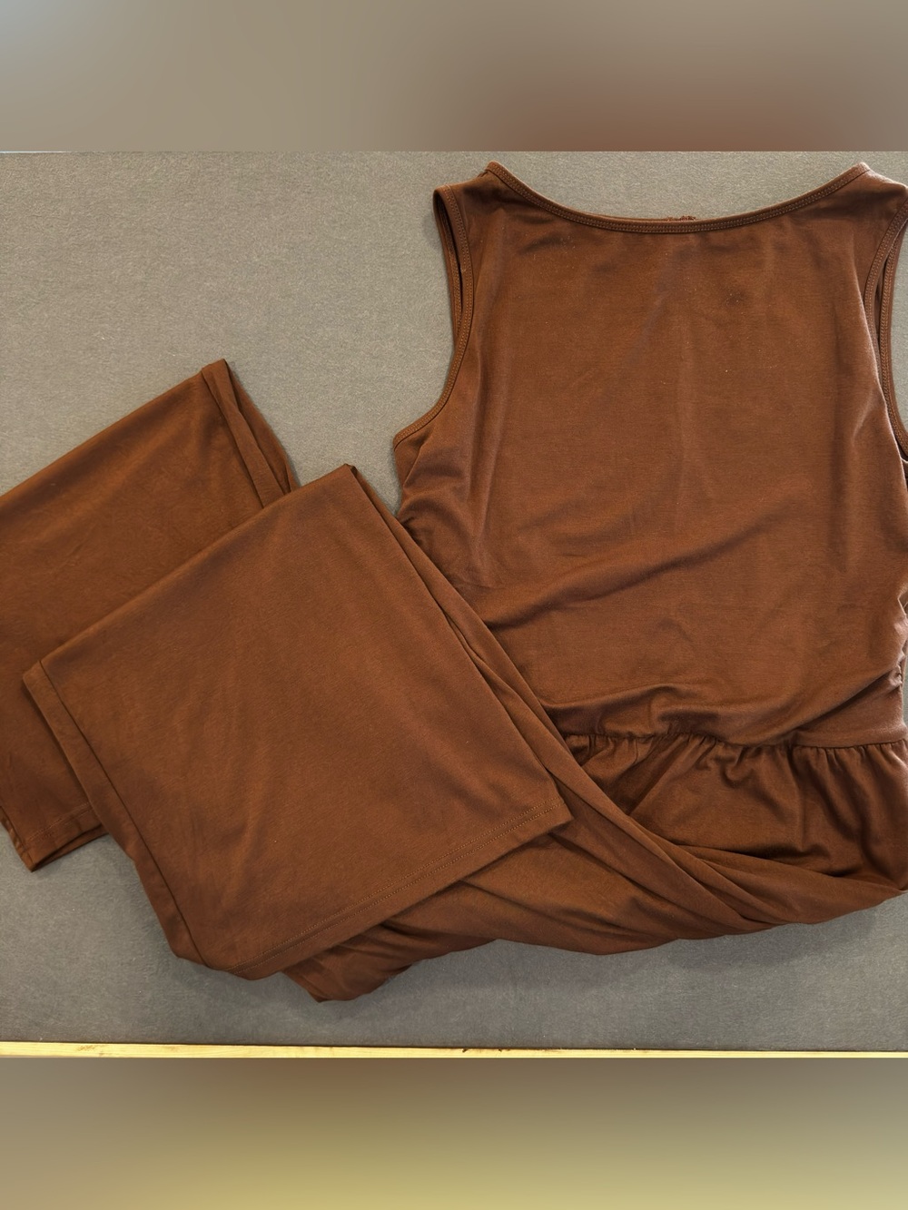 PrettyGarden Brown Sleeveless Wide-Leg Jumpsuit - Picture 2 of 4